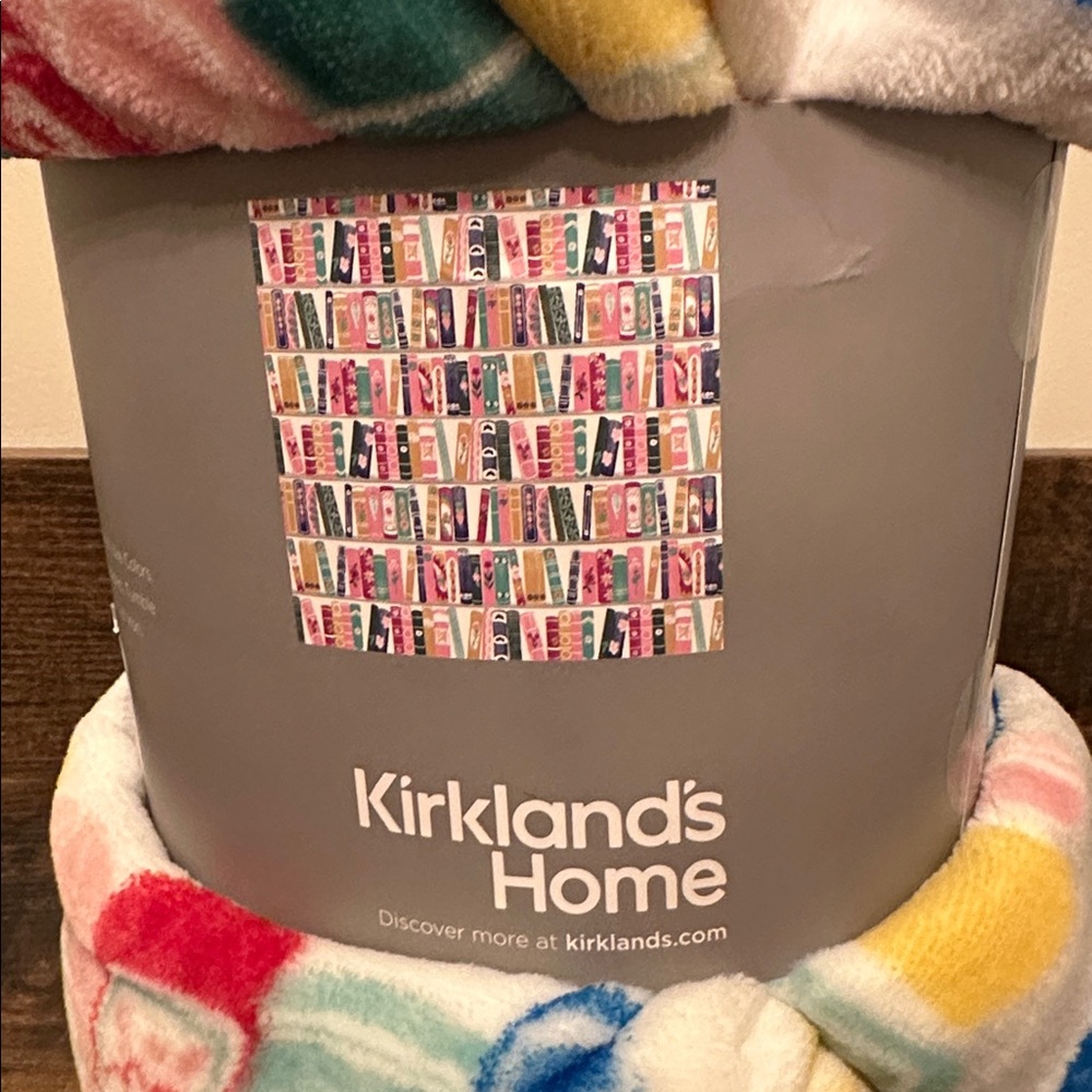 Kirkland’s Home Colorful Book Plush Throw Blanket Multicolor - Picture 5 of 6